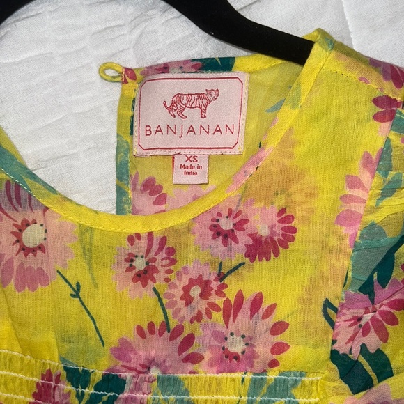 Banjanan Iris Yellow Floral Smocked Dress - Picture 10 of 11